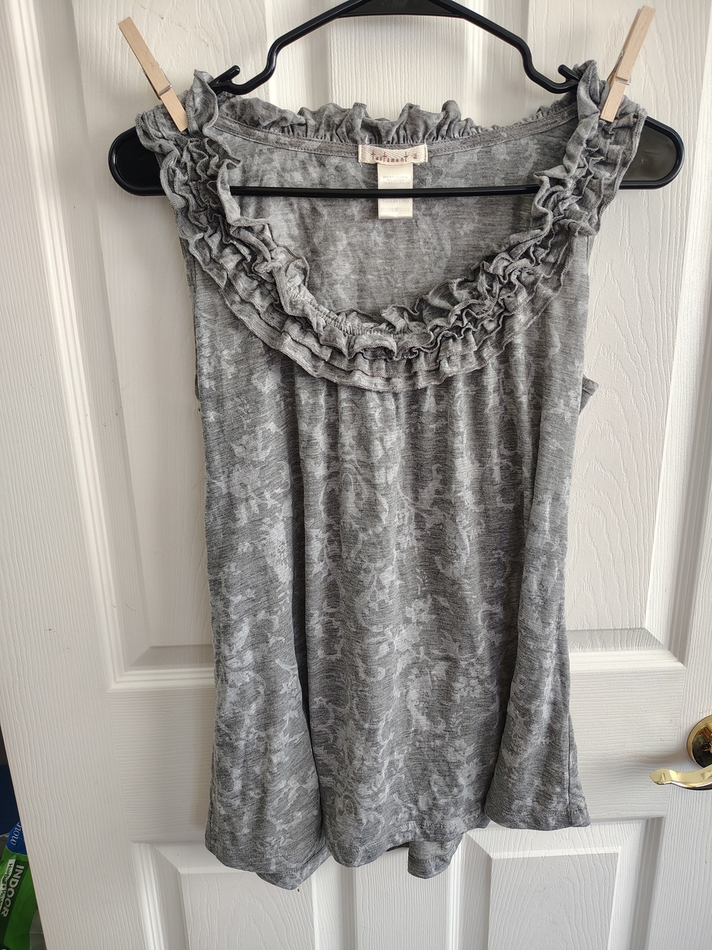 Ruffled Scoop Neck Camisole - Gray